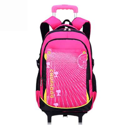 Giftmar Cute Bowknot Waterproof Rolling School Backpack Princess Style nylon  school bags with wheels