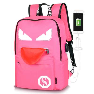 Lightweight women student backpack waterproof with usb charging ladies women nylon laptop backpack