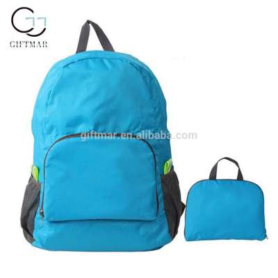 Promotional outdoor camping travel backpack foldable bags unisex folding polyester backpack